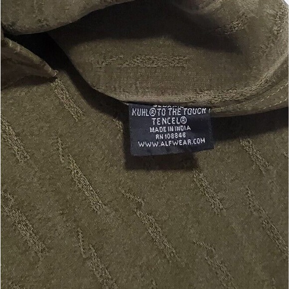 Vintage Kuhl‎ "Alf" (Men's Large) Long Sleeve Button Front Shirt Green Tencel - Picture 4 of 10